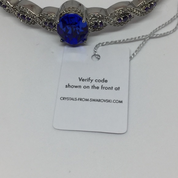 💎Swarovski Sapphire Crystal Bangle  (7.5 inches) - Picture 6 of 8
